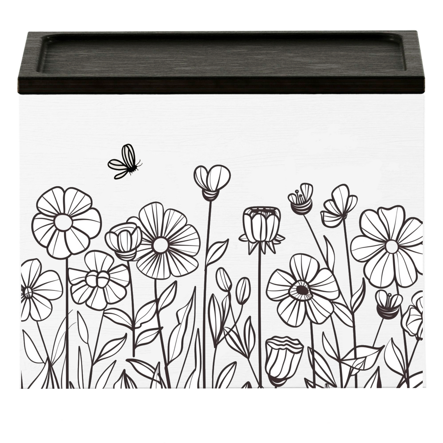 Discreet Tampon Holder for Bathroom with Vanity Tray Lid, Tampon Organizer for bathroom for Wall or Countertop Mount, Wood Tampon Dispenser, Feminine Product Organizer, White Small Storage Box