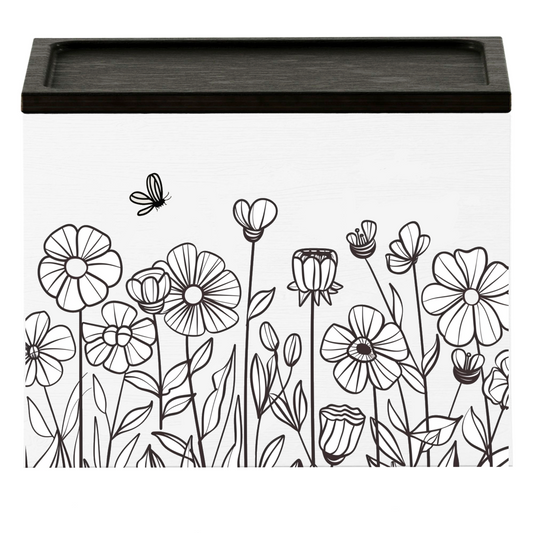 Discreet Tampon Holder for Bathroom with Vanity Tray Lid, Tampon Organizer for bathroom for Wall or Countertop Mount, Wood Tampon Dispenser, Feminine Product Organizer, White Small Storage Box
