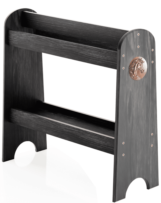 HOTCAN Pine Wood Saddle Rack – Ideal Saddle Stand for Western Horse Gear and Horse Tack Organizers, Suitable for Displaying Trophy Tack at Home (Black)