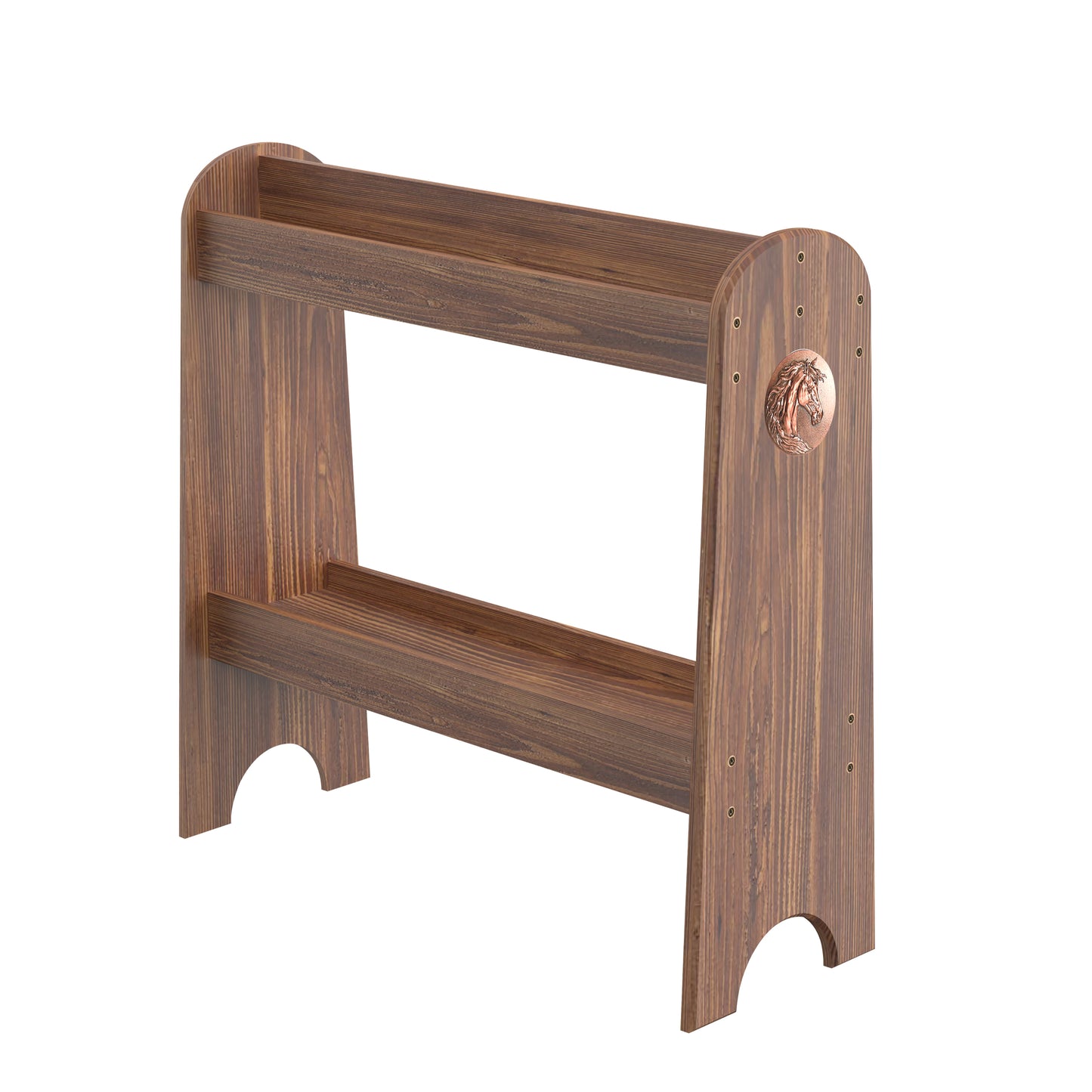 HOTCAN Pine Wood Saddle Rack – Ideal Saddle Stand for Western Saddles and Horse Tack Organizers, Suitable for Displaying Trophy Saddles at Home (Burnt)
