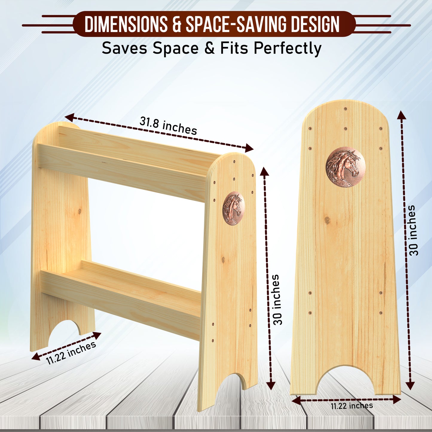 HOTCAN Pine Wood Saddle Rack – Ideal Saddle Stand for Western Saddles and Horse Tack Organizers, Suitable for Displaying Trophy Saddles at Home (Natural)