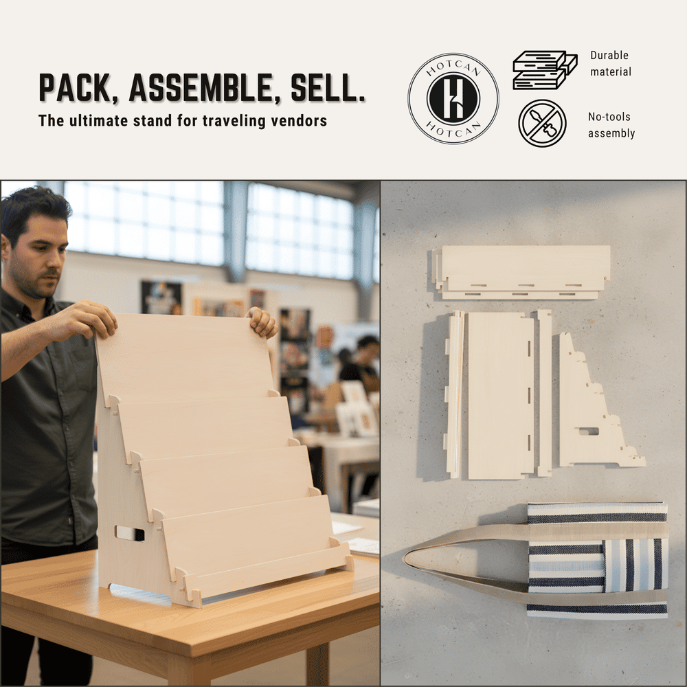 Wood Graded Card Display Stand for Collectors & Flippers - Sleek Tiered Trading Card Display Stand for Shows & Events - Stable On the Go Card Stand for Displaying Sports, TCG & Collectible Card Slabs (24 Cards)