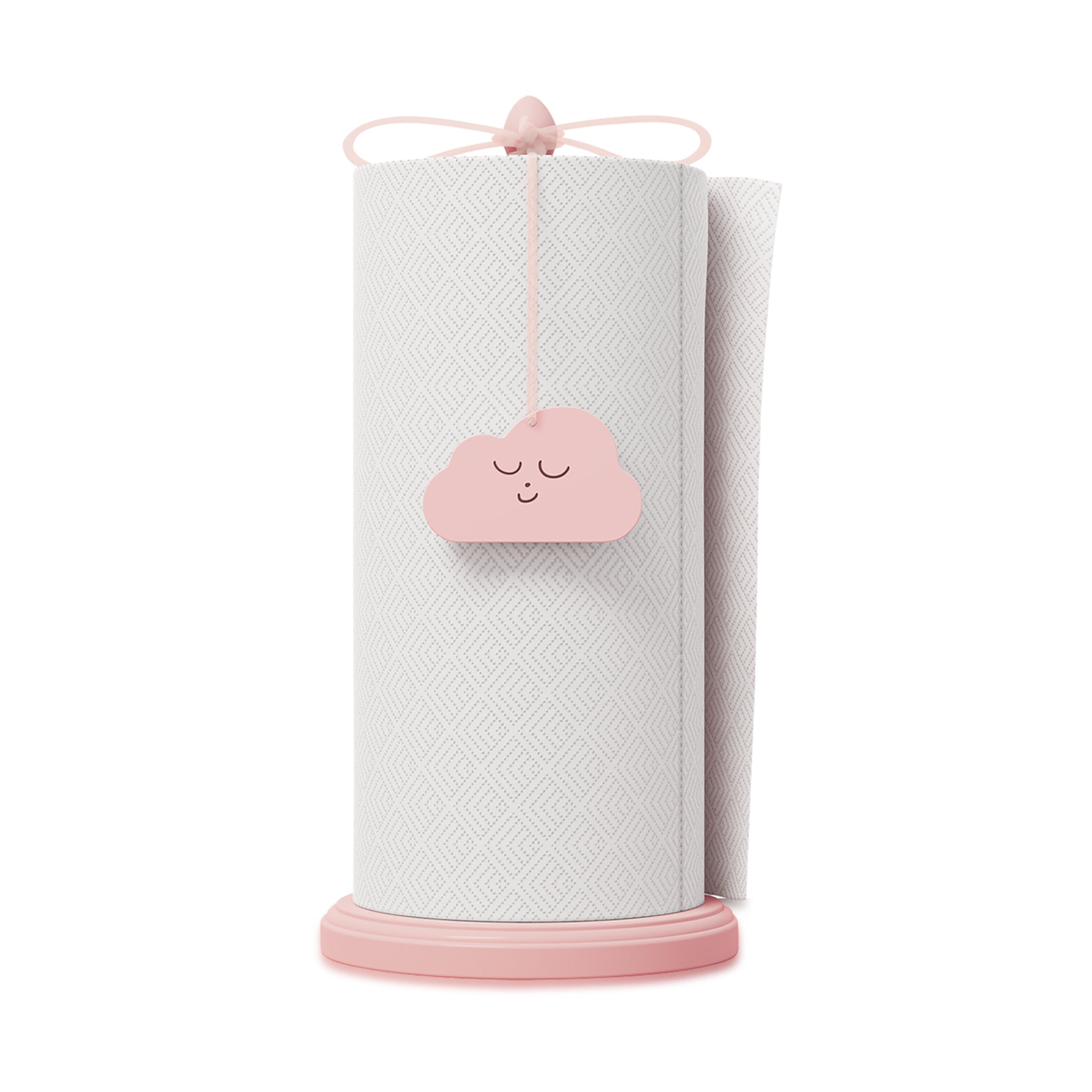 TONLEA Wood Paper Towel Holder with Fixer, Paper Towel Holder Countertop,  Kitchen Towel Holder Free-Standing with Fixed or Non-Slip Wooden Base-Pink